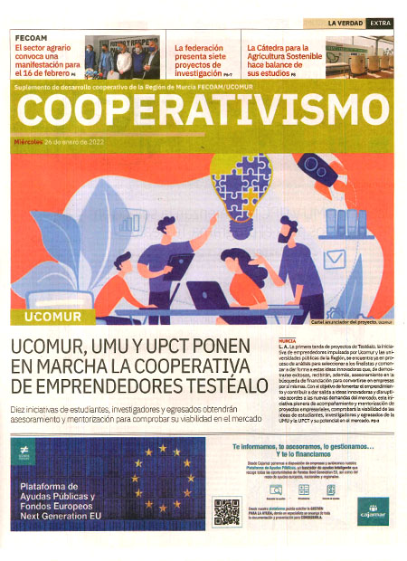 UCOMUR, UMU y UPCT ponen en marcha la Cooperativas de Emprendedores Testéalo