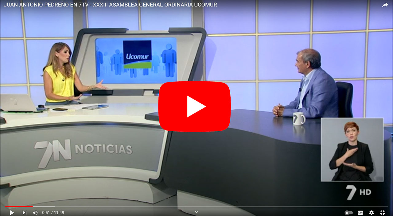 Ve aquí la entrevista a Juan Antonio Pedreño en 7 Televisión sobre la XXXIII Asamblea General de Ucomur y el momento que atraviesa el modelo cooperativo