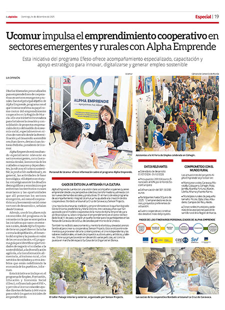 Especial Cooperativismo 5 Ucomur impulsa el emprendimiento cooperativo en sectores emergentes y rurales con Alpha Emprende