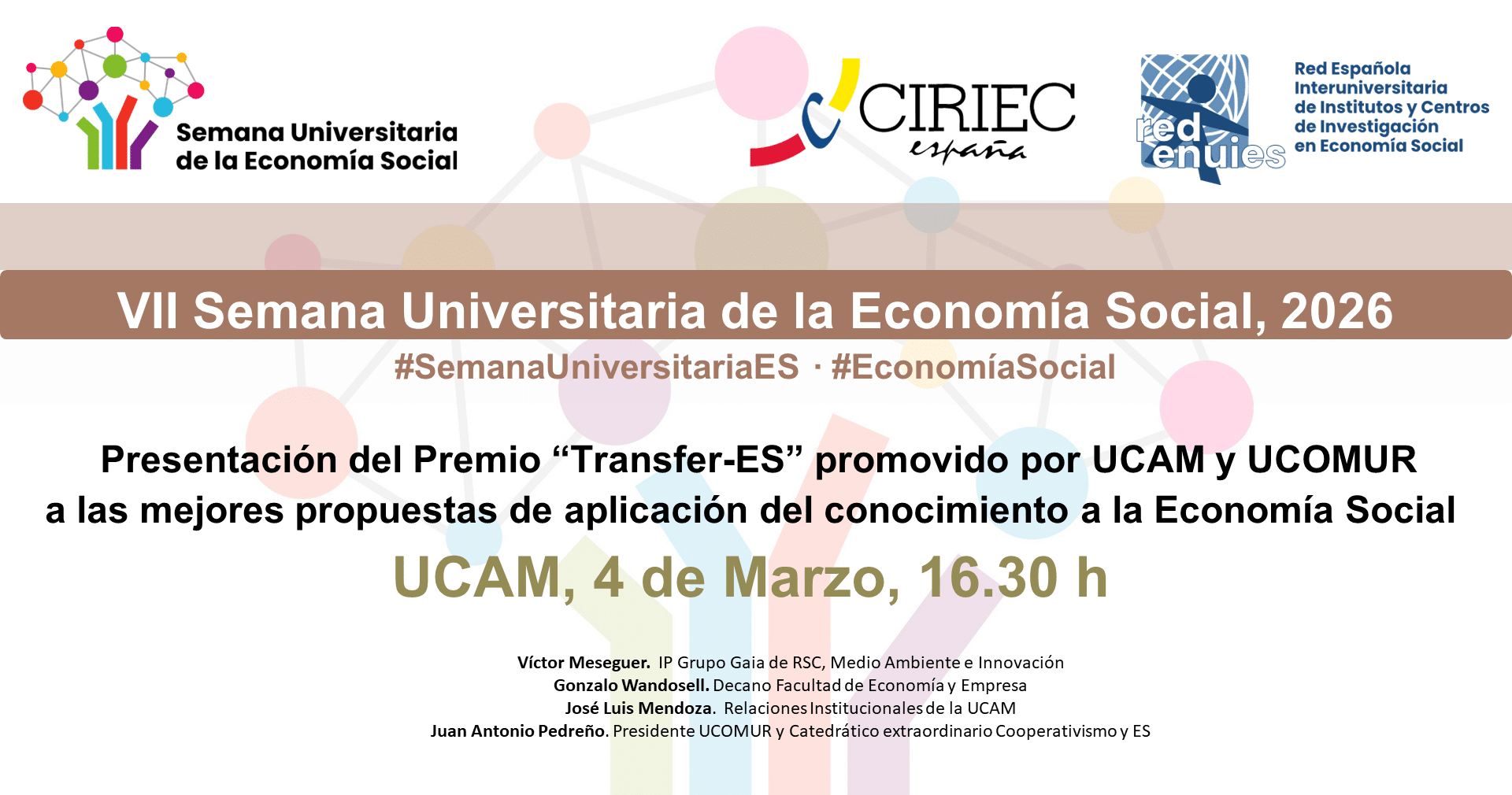 UCOMUR y la UCAM lanzan el 'Premio Transfer-ES' para conectar el talento universitario con la Economía Social 2 Premio Transfer-ES; Aplicando el conocimiento a la Economía Social